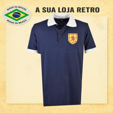 Camisa retrô Escocia tradicional gola polo