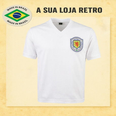 Camisa retrô Escocia branca 1974