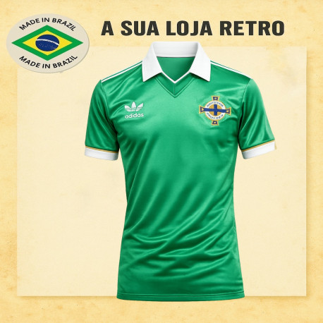 Camisa retrô Irlanda verde -1986
