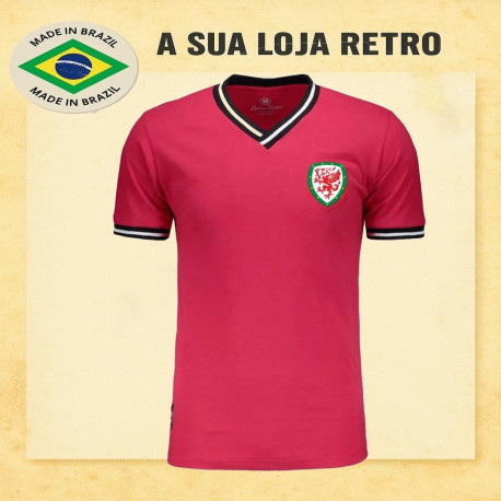 Camisa retrô Pais de Gales 1970