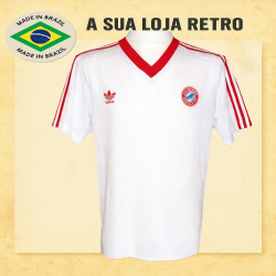 Camisa Retrô F.C. Bayern branca e vermelha ML - ALE