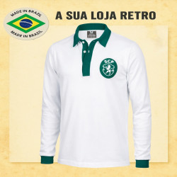 Camisa Retrô Sporting de Portugal ML Polo Branca POR