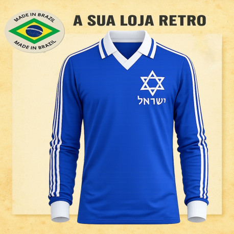 Camisa retrô Israel azul -1980