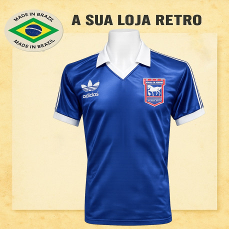 Camisa retrô Ipswish Town Logo 1984 Azul- ENG