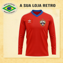 Camisa retrô CSKA Moscow logo.