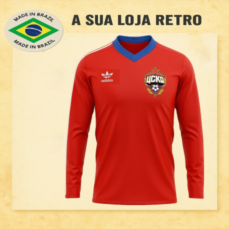 Camisa retrô CSKA Moscow logo.