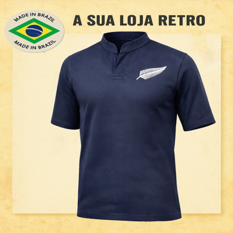 Camisa retrô All blacks tradicional gola chinesa