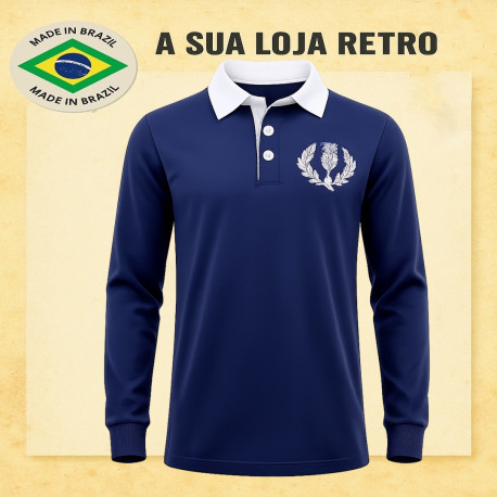 Camisa retrô Escoçia de rúgbi manga longa 1980