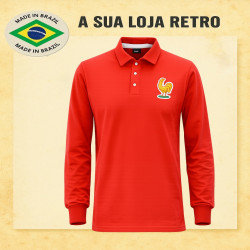 Camisa retrô França vermelha rugby ML- 1977
