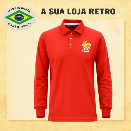Camisa retrô França vermelha rugby ML- 1977