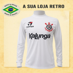Camisa retrô Corinthians branca kalunga ML1985-88 .