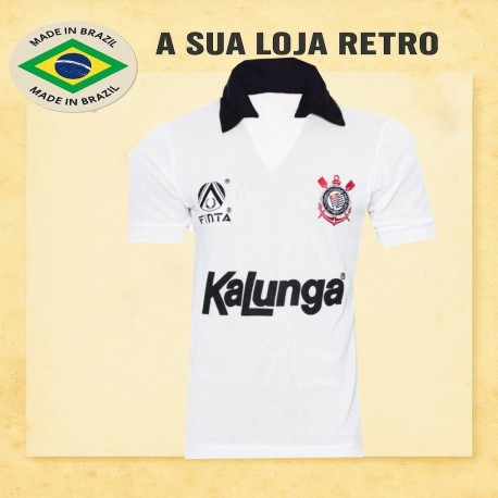 Camisa retrô Corinthians 1990-91 finta branca 