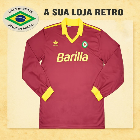 Camisa Retrô Roma Ml logo Barilla Roxa - ITA