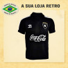 Camisa retrô Botafogo Gola Polo Preta 1988.