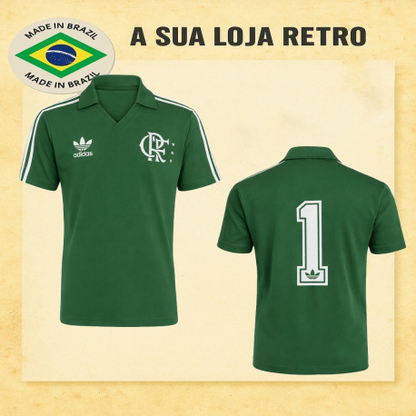 Camisa retrô Goleiro Flamengo Verde Lubrax 