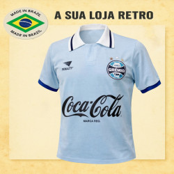 - Camisa retrô Grêmio Celeste Coca Cola