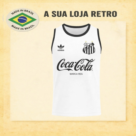Regata retrô branca Santos fc