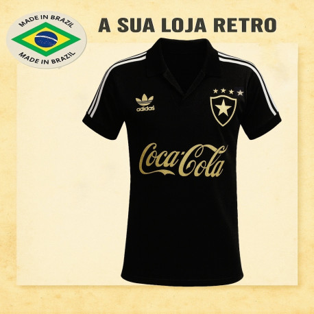 Camisa retrô Botafogo gola polo preta 1988.