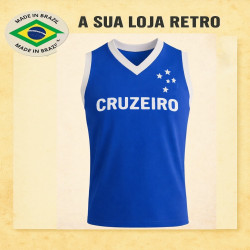 Regata retrô Cruzeiro Top Azul