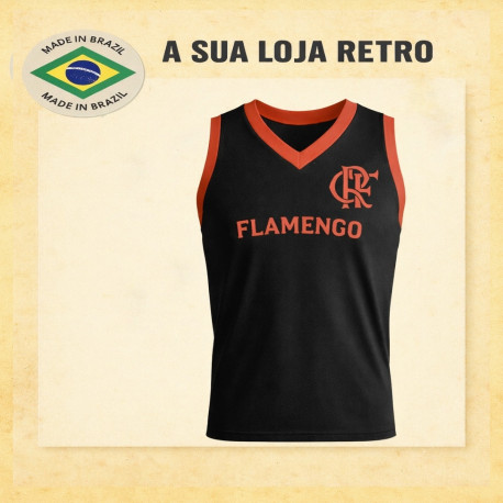 Regata retrô Preta top Flamengo