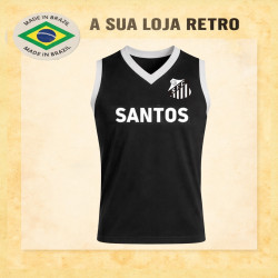 Regata retrô Top Preta Santos fc