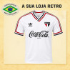 Camisa retro São Paulo Comemorativa 1987 gola cruzada