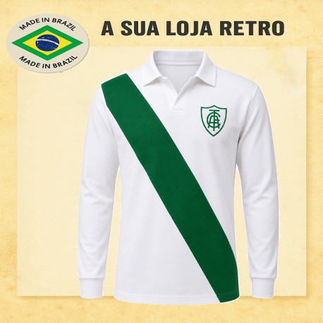 Camisa retrô América branca manga longa 