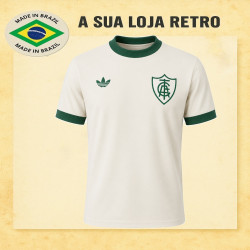 Camisa retrô América branca gola redonda logo
