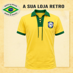 Camisa retrô Seleçao cordinha