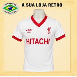 Camisa retrô Liverpool Hitachi branca 1978 - ENG
