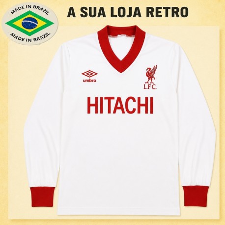 Camisa retrô Liverpool Hitachi branca 1978 - ENG