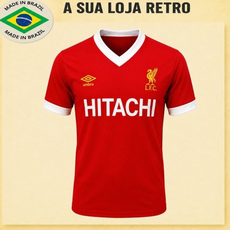 Camisa retrô Liverpool Hitachi vermelha 1978 - ENG