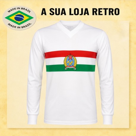 Camisa retrô Hungria branca 1950
