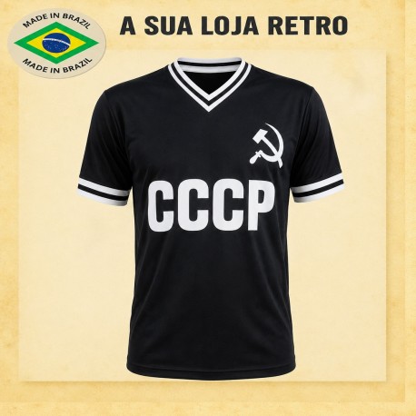 Camisa Retró CCCP Preta Foice