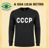Camisa Retró Russia preta ML gola redonda