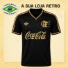 Camisa retrô Flamengo logo ouro coca cola