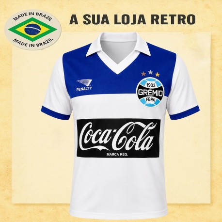 - Camisa retrô Grêmio branca coca cola 1988