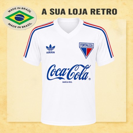 Camisa retrô Fortaleza Branca Coca Cola