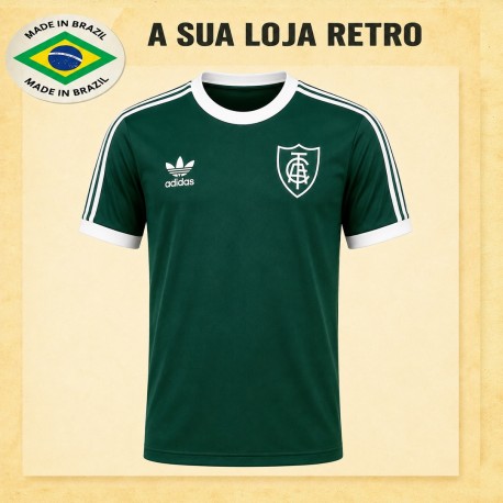 Camisa retrô América branca gola redonda logo