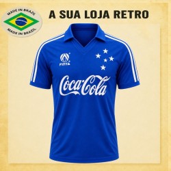 Camisa Retrô Cruzeiro Finta - Azul - Ano 1990