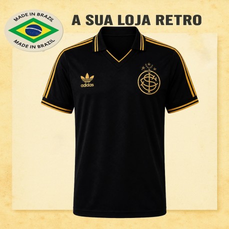 Camisa retrô Inter Preta Dourada Gola Polo