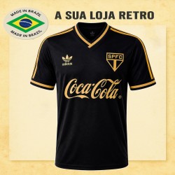 Camisa retro São Paulo Preta Comemorativa Dourada 1987