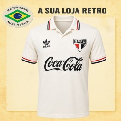 Camisa retro São Paulo Logo Branca coca cola