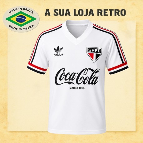 Camisa retro São Paulo Logo Branca Comemorativa 1987