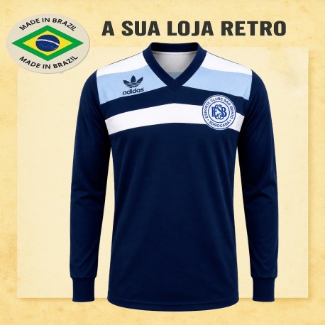 Camisa retrô Esporte Clube São Bento logo azul 1979