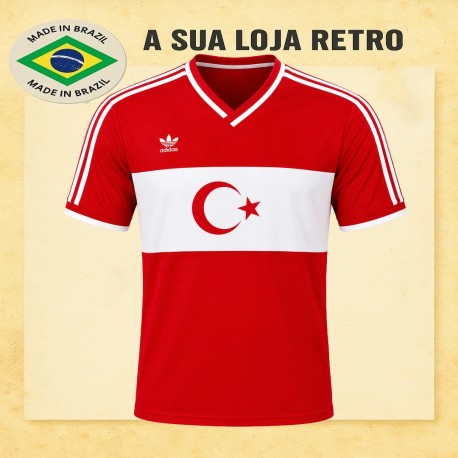 Camisa retrô Turquia vermelha -1988