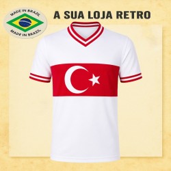Camisa retrô Turquia logo branca -1988