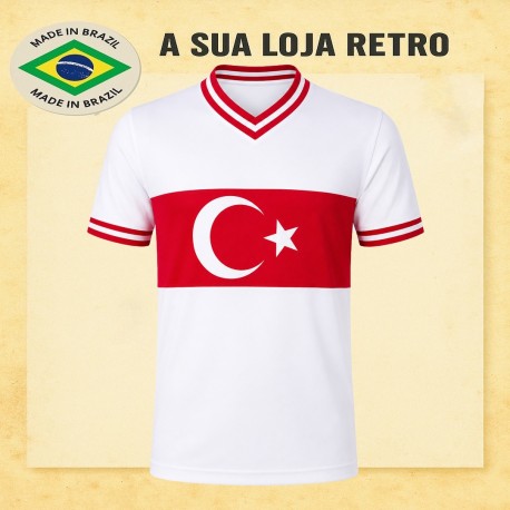 Camisa retrô Turquia logo branca -1988