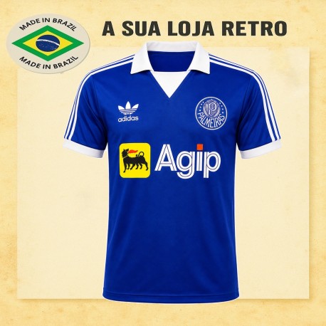 Camisa Retrô goleiro Palmeiras 1987 - Agip azul
