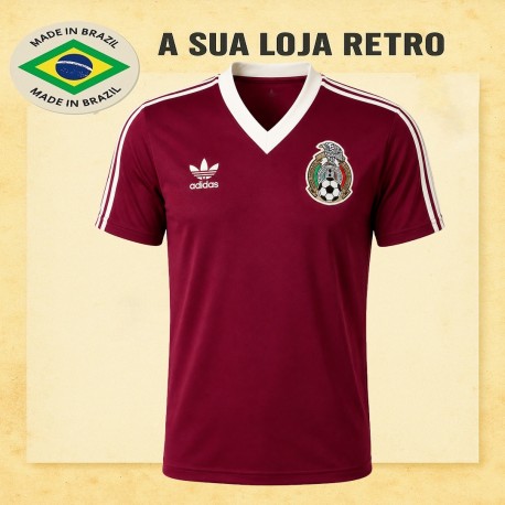 Camisa retrô Mexico Grena- 1986